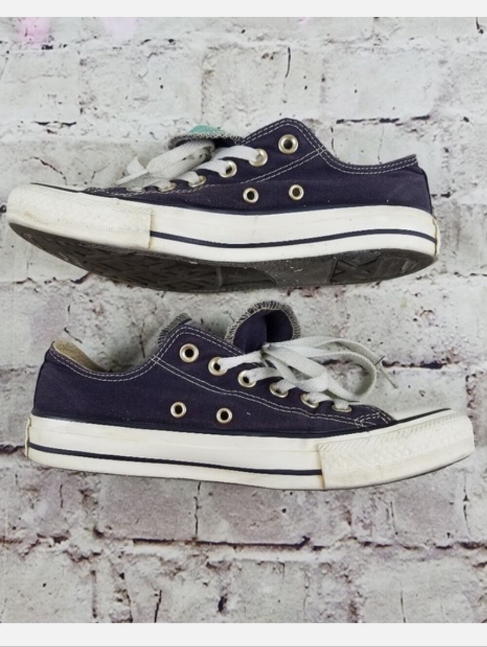 Converse Black Teal Metallic Sneakers Preppy Shoes Classic Casual Everyday 7 - Picture 4 of 8